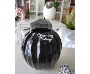 Big round black decorative vase